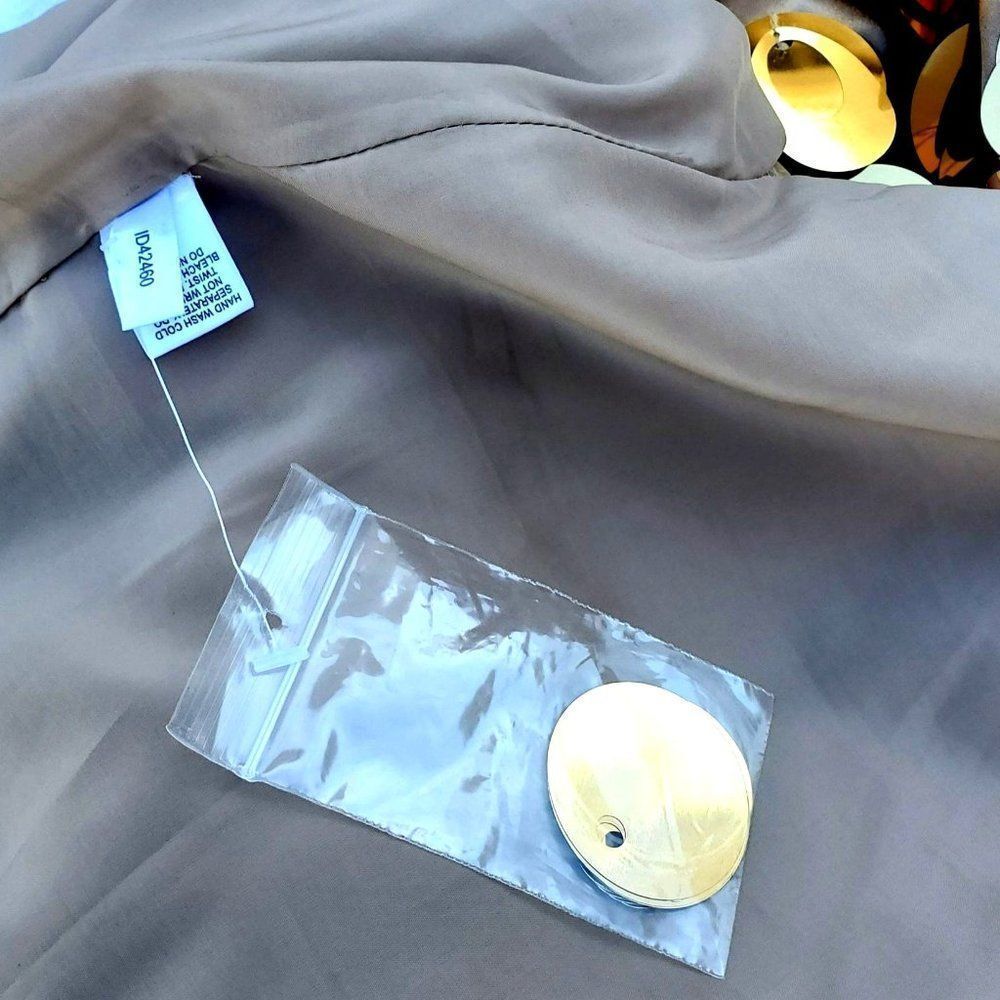 Prom Dress XS Express Gold Sequin Satin Strapless Mod 60s Cocktail - Picture 7 of 12
